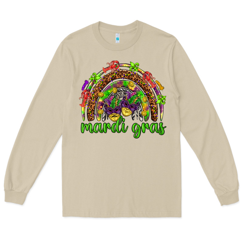Mardi Gras Rainbow And Masks Long Sleeve Tee by HowdyJamesFarm | Teevron