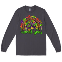 Smoke Mardi Gras rainbow and masks Long Sleeve Tee - HowdyJamesFarm