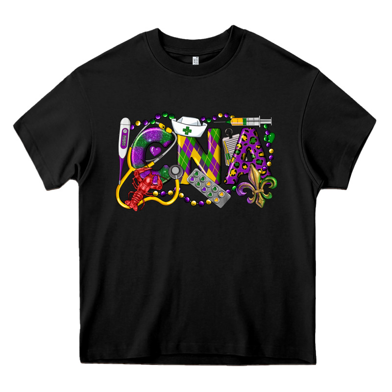 Cna Certified Nursing Assistant Mardi Gras Heavy Core Tee by LillyAllenDesigns | Teevron