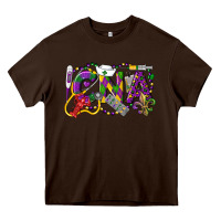 Chocolate Brown CNA Certified Nursing Assistant Mardi Gras Heavy Core Tee - LillyAllenDesigns