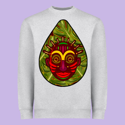 African Masks Teardrop  7 Heavyweight Sweatshirt Designed By Bundleandbundleshop