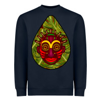 Navy african masks teardrop  7 Heavyweight Sweatshirt - BundleAndBundleShop