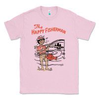 Bubblegum Pink Vintage The Happy Fisherman 2022 Fishing Mens Kids Classic Tee - minhPixels