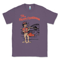Lavender Vintage The Happy Fisherman 2022 Fishing Mens Kids Classic Tee - minhPixels