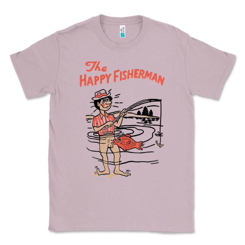 Vintage The Happy Fisherman 2022 Fishing Mens Kids Classic Tee by minhPixels | Teevron