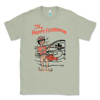 Matcha Vintage The Happy Fisherman 2022 Fishing Mens Kids Classic Tee - minhPixels