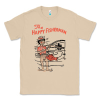 Mushroom Vintage The Happy Fisherman 2022 Fishing Mens Kids Classic Tee - minhPixels