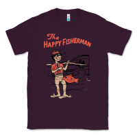 Plum Vintage The Happy Fisherman 2022 Fishing Mens Kids Classic Tee - minhPixels