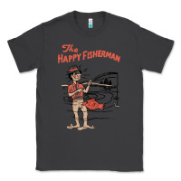 Smoke Vintage The Happy Fisherman 2022 Fishing Mens Kids Classic Tee - minhPixels