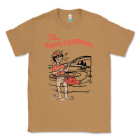 Toasted Coconut Vintage The Happy Fisherman 2022 Fishing Mens Kids Classic Tee - minhPixels