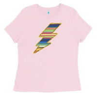 Bubblegum Pink Yellow Aztec Patterned Lightning Ladies Tee - Bettercallsaul