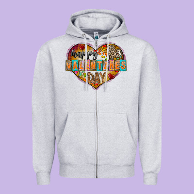 Happy Valentınes Day Zipper Hoodie Designed By Cowhidedigitalart