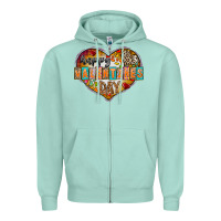 Seafoam Happy Valentınes Day Zipper Hoodie - CowhideDigitalArt