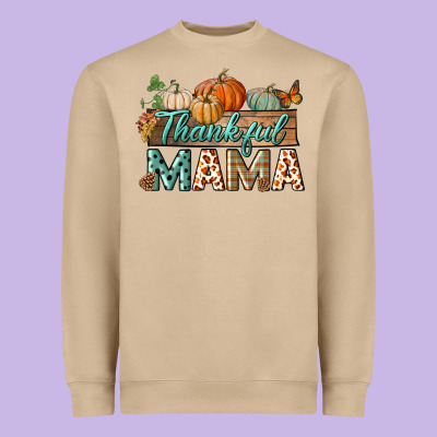 Thankful Mama Heavyweight Sweatshirt Designed By Bundleandbundleshop
