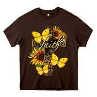 Chocolate Brown Western Faith Heavy Core Tee - LillyAllenDesigns