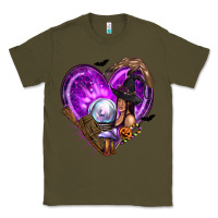 Army Green Halloween Heart with Witch Classic Tee - texasbilliewilder