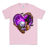 Bubblegum Pink Halloween Heart with Witch Classic Tee - texasbilliewilder