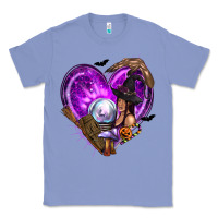 Colony Blue Halloween Heart with Witch Classic Tee - texasbilliewilder