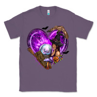 Lavender Halloween Heart with Witch Classic Tee - texasbilliewilder