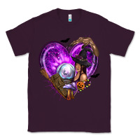 Plum Halloween Heart with Witch Classic Tee - texasbilliewilder