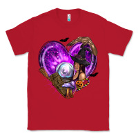 Red Halloween Heart with Witch Classic Tee - texasbilliewilder
