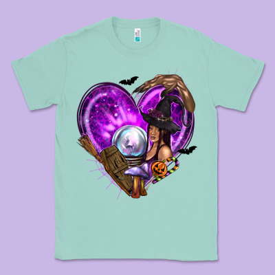 Halloween Heart With Witch Classic Tee Designed By Texasbilliewilder
