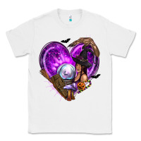 White Halloween Heart with Witch Classic Tee - texasbilliewilder