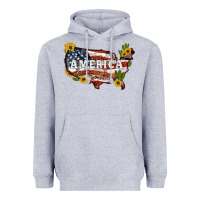 Heather Grey usa map Heavyweight Hoodie - Artiststas