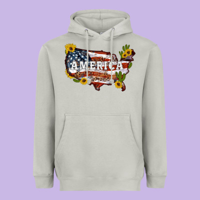 Usa Map Heavyweight Hoodie Designed By Artiststas