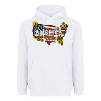 White usa map Heavyweight Hoodie - Artiststas