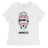 White Pink Flower Mom Skull Ladies Tee - Bettercallsaul
