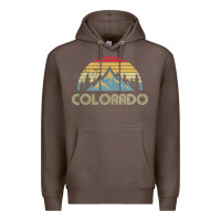 Coffee Colorado Retro Vintage Mountains Nature Hiking Premium Hoodie - minhPixels
