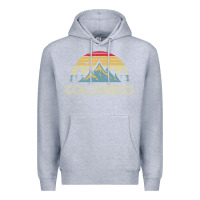 Heather Grey Colorado Retro Vintage Mountains Nature Hiking Premium Hoodie - minhPixels