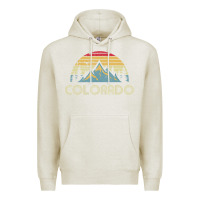 Oatmeal Heather Colorado Retro Vintage Mountains Nature Hiking Premium Hoodie - minhPixels