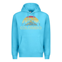 Ocean Blue Colorado Retro Vintage Mountains Nature Hiking Premium Hoodie - minhPixels