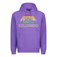 Purple Colorado Retro Vintage Mountains Nature Hiking Premium Hoodie - minhPixels