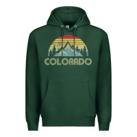 Sports Green Colorado Retro Vintage Mountains Nature Hiking Premium Hoodie - minhPixels
