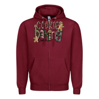 Burgundy Cookie Baking Crew Zipper Hoodie - CowhideDigitalArt