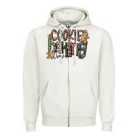 Oatmeal Heather Cookie Baking Crew Zipper Hoodie - CowhideDigitalArt