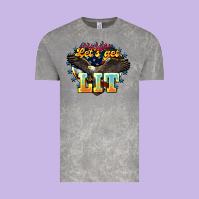 Let's Get Lit America Eagle 4th Of July Vintage Tee Designed By Howdyjamesfarm