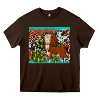 Chocolate Brown hereford cactus tumbler Heavy Core Tee - JahusDesignShop