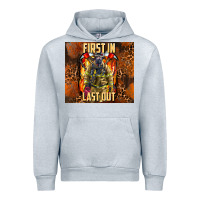 Heather Grey first in last out firefighter Urban Hoodie - AdoDesignShop