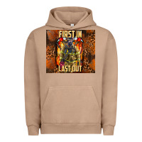 Pigment Burro first in last out firefighter Urban Hoodie - AdoDesignShop
