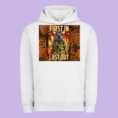 First In Last Out Firefighter Urban Hoodie Designed By Adodesignshop