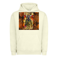 Pigment Pistachio first in last out firefighter Urban Hoodie - AdoDesignShop