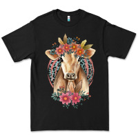 Black flower cow Premium Tee - Jasminsmagicworld