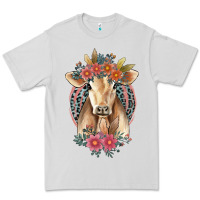Dove Grey flower cow Premium Tee - Jasminsmagicworld