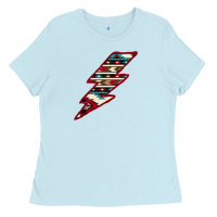 Baby Blue Western Aztec Pattern Lightning Ladies Tee - Bettercallsaul