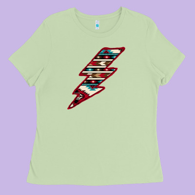 Western Aztec Pattern Lightning Ladies Tee Designed By Bettercallsaul