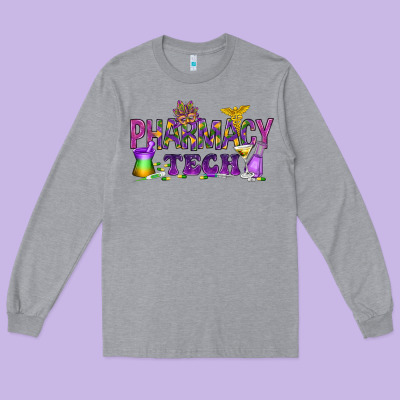 Pharmacy Tech Long Sleeve Tee Designed By Howdyjamesfarm